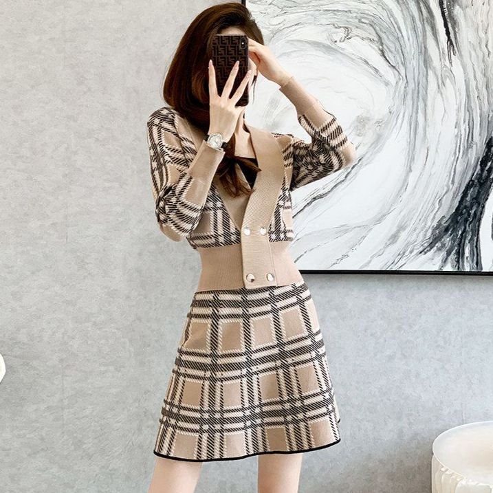 프렌치 투피스 세트 캐주얼 여름 봄 패션 데일리 오피스룩 - 상품 이미지