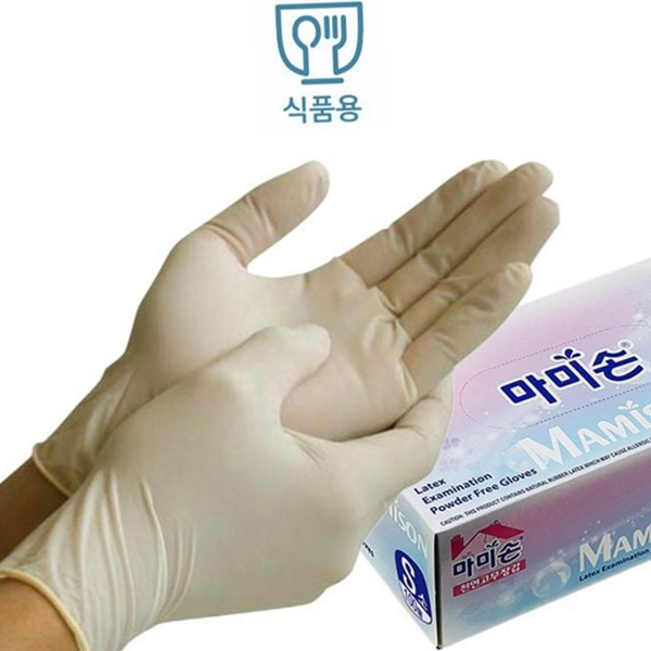100매 식품용 라텍스 장갑 주방 일회용 라텍스 장갑 가정용 위생 - 상품 이미지