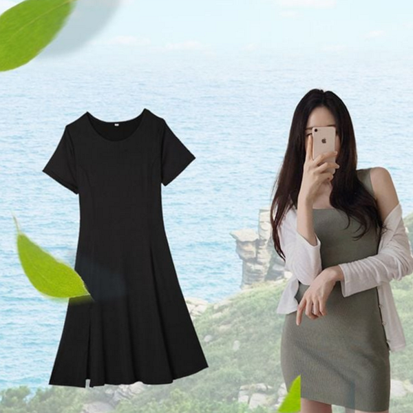 루즈핏 여성 여름 원피스 데일리 여름 캐주얼 원피스 옆트임 비치 - 상품 이미지