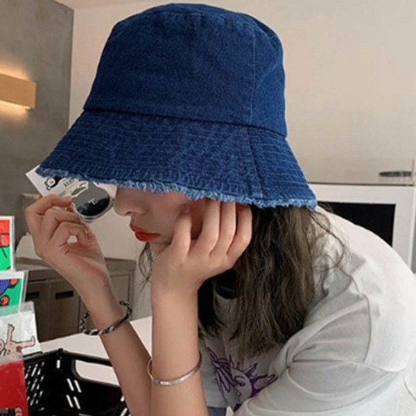 데일리 여성 벙거지 모자 캐주얼 여성 데님 모자 버킷 빈티지 - 상품 이미지