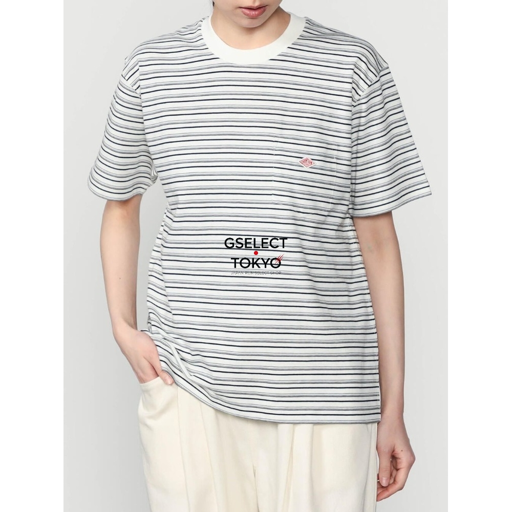 단톤 멀티 스트라이프 포켓 크루넥 반팔 반소매 티셔츠 여성 26SS DT-C0197TCB - 상세 이미지 2