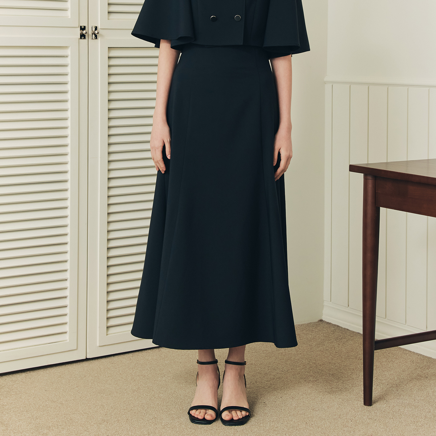 [제로스트릿]머메이드 롱 스커트 MERMAID LONG SKIRT / NAVY - 상세 이미지 3