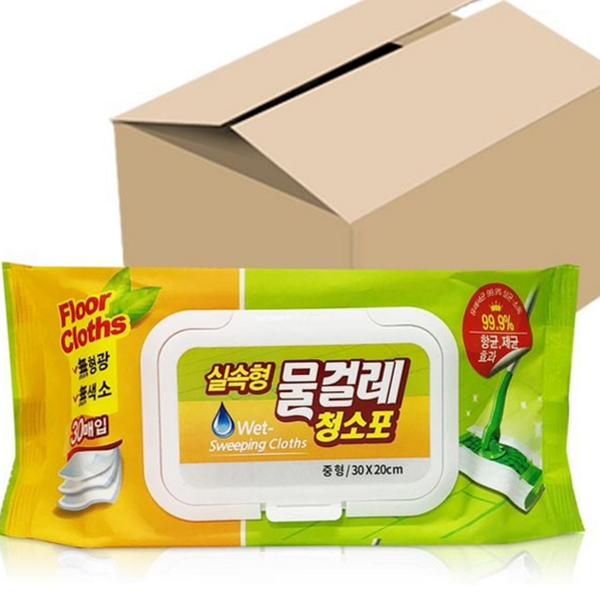 습식 물걸레 청소포 티슈형 일회용 물걸레 바닥 청소 - 상품 이미지