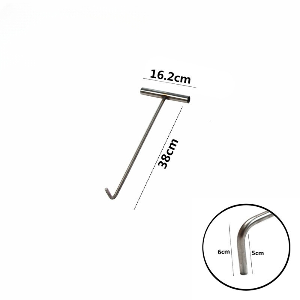 화물차 끌개 스테인리스 적재물 이동용 갈고리 맨홀 개폐기 T자형 38cm 8mm B형 - 상품 이미지