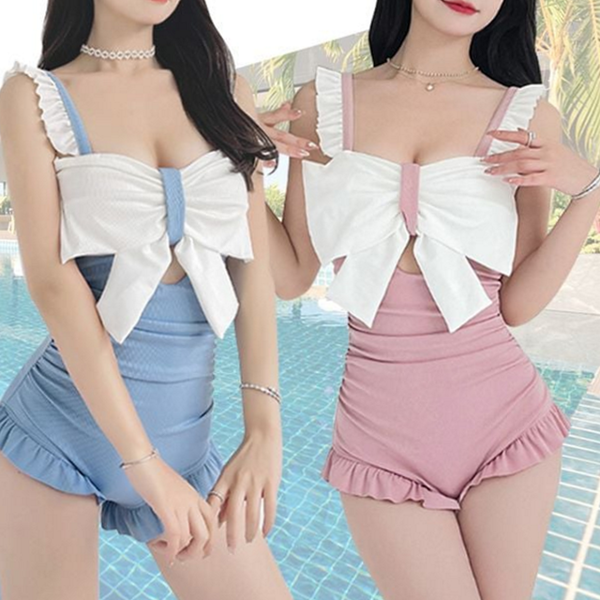 셔링 원피스 수영복 보정 여성 수영복 풀빌라 수영장 해변 여행 - 상품 이미지