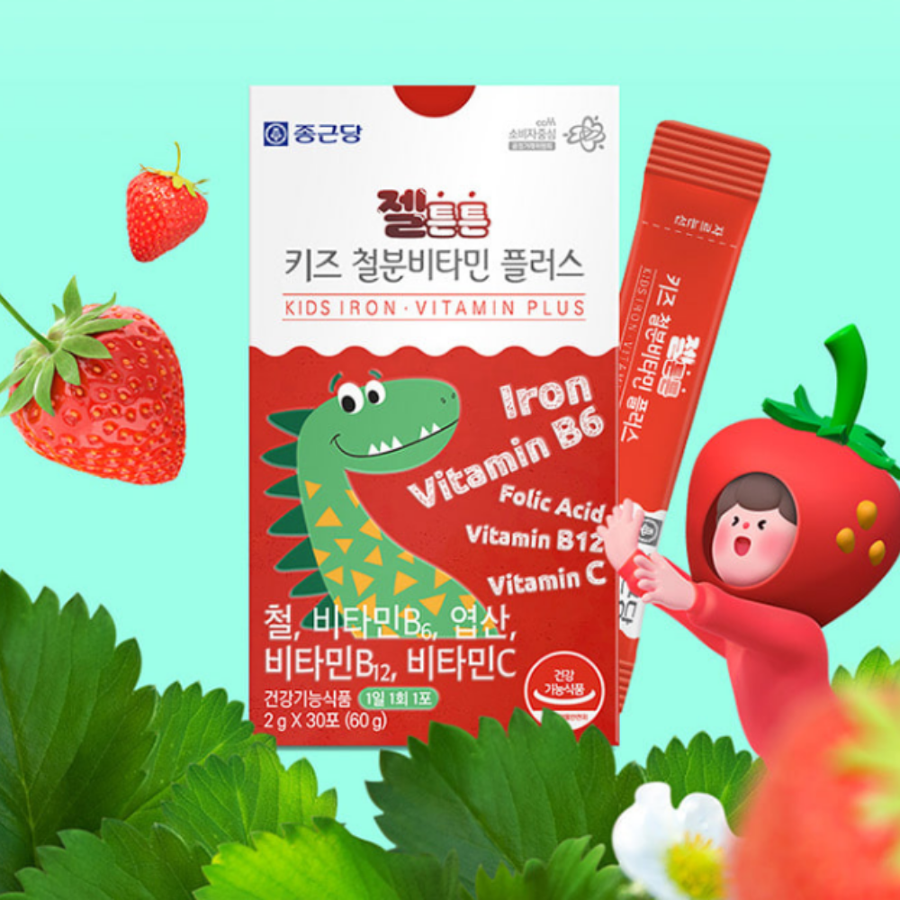 종근당 젤튼튼 키즈 철분비타민 플러스 두돌 아기 어린이 유아 철분제 30포, 5개 - 상세 이미지 4