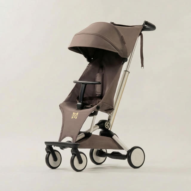 NUVY 트래블러M 여행용 트라이크 초경량 기내반입형 폴딩 유모카 브라운