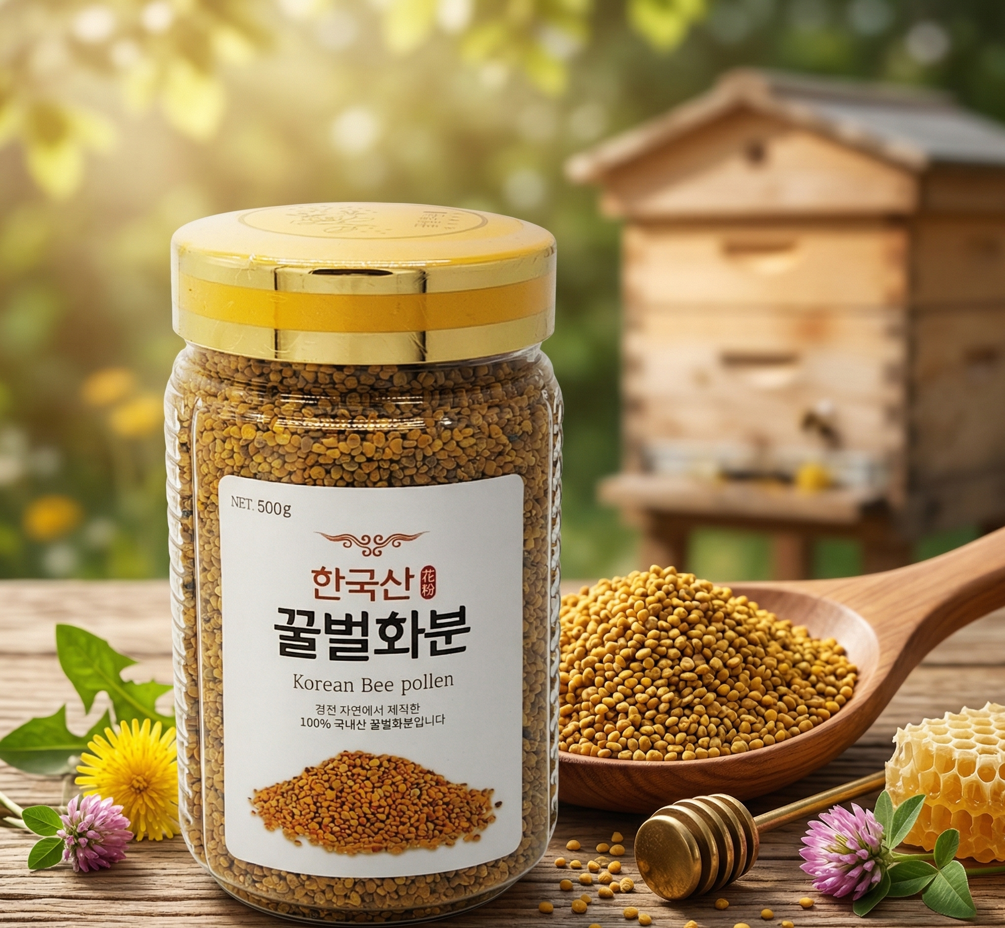 대둔산양봉원 국내산 벌화분 500g - 상품 이미지