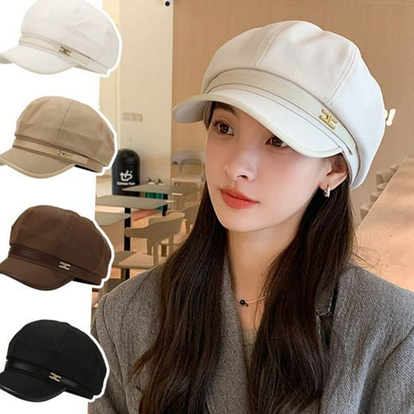가죽 여성 뉴스 보이 캡 클래식 헌팅 캡 캐주얼 모자 - 상품 이미지