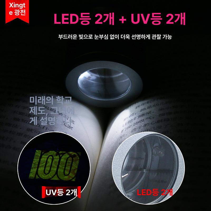 LED 충전식 스케일루페 확대경 배율 USB 십자선 측정 정밀 관찰 검사용 - 상세 이미지 4