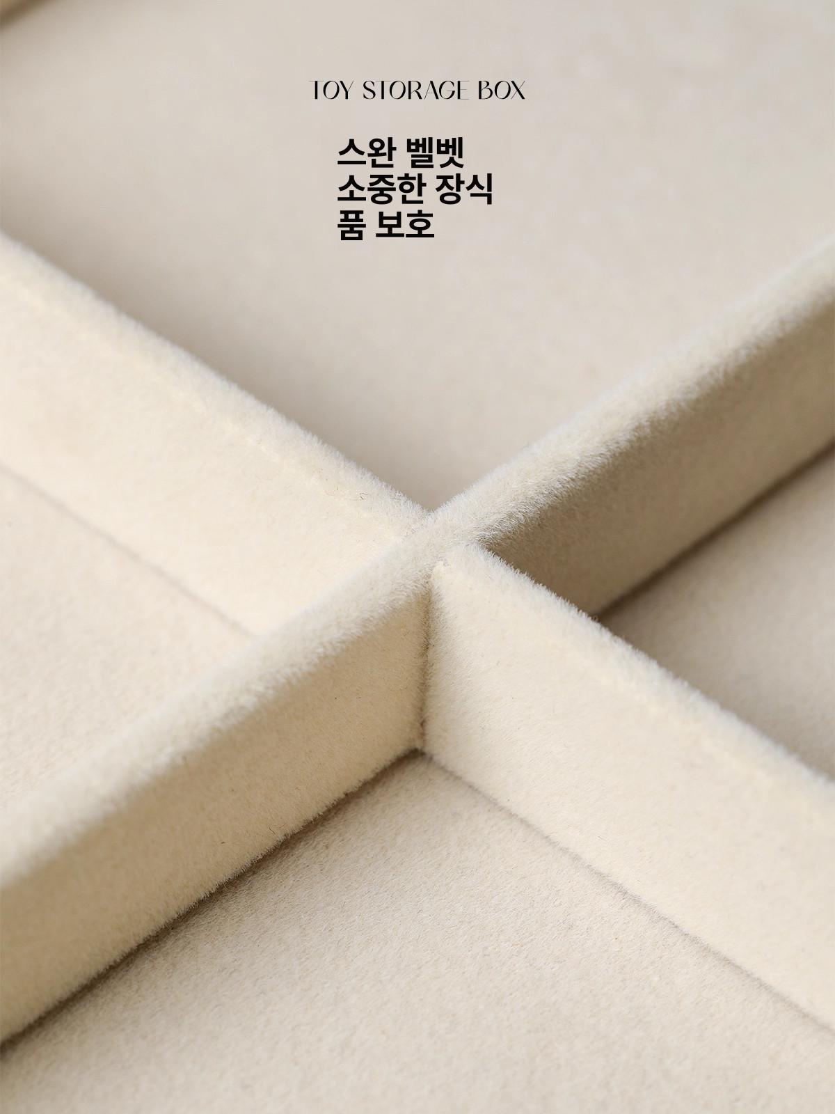 고급 우드 보관함 쥬얼리 옥판 팔찌 보석함 수납 정리함 그레이 10칸 수납함 (손목 베개 포함) - 상세 이미지 5