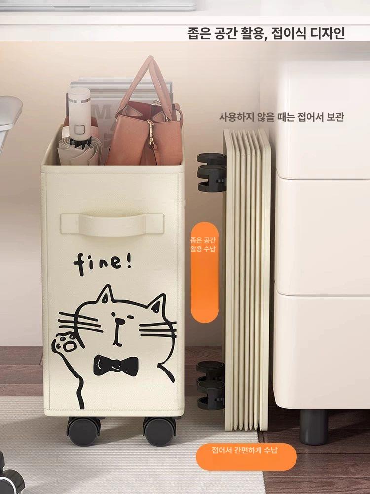 트롤리 이동식 카트 수납장 책상 밑 바퀴 달린 수납 - 상세 이미지 5