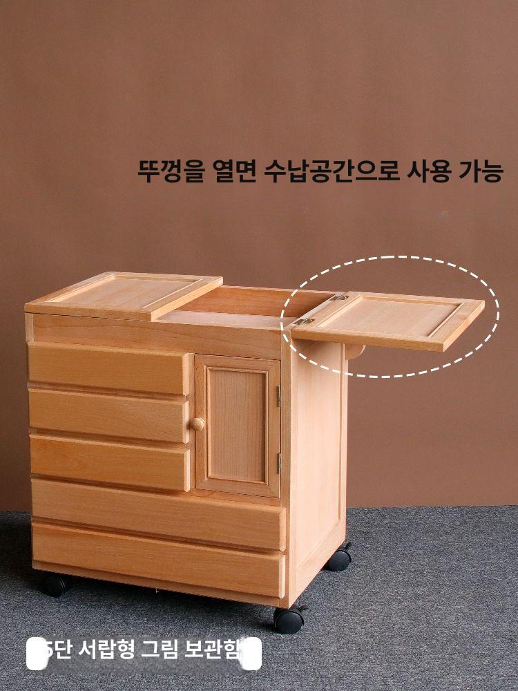 이동식 미술 용품 정리 카트 화방 트롤리 선반 화구함 물감 거치대 유화 트롤리 이미지 6