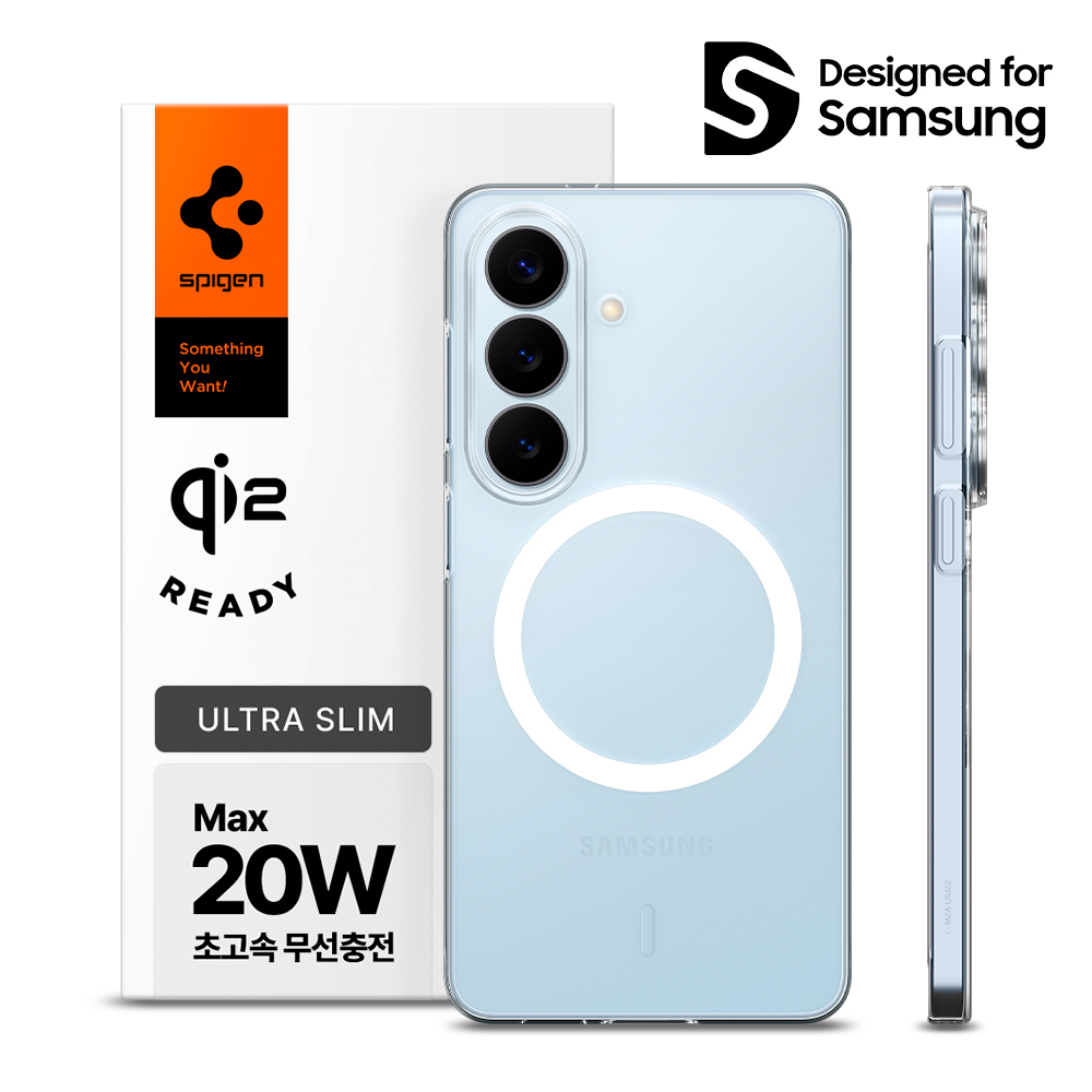 Qi2 20W 인증 갤럭시 맥세이프 케이스 초슬림 에어스킨 맥핏 클리어화이트, 갤럭시S26 플러스