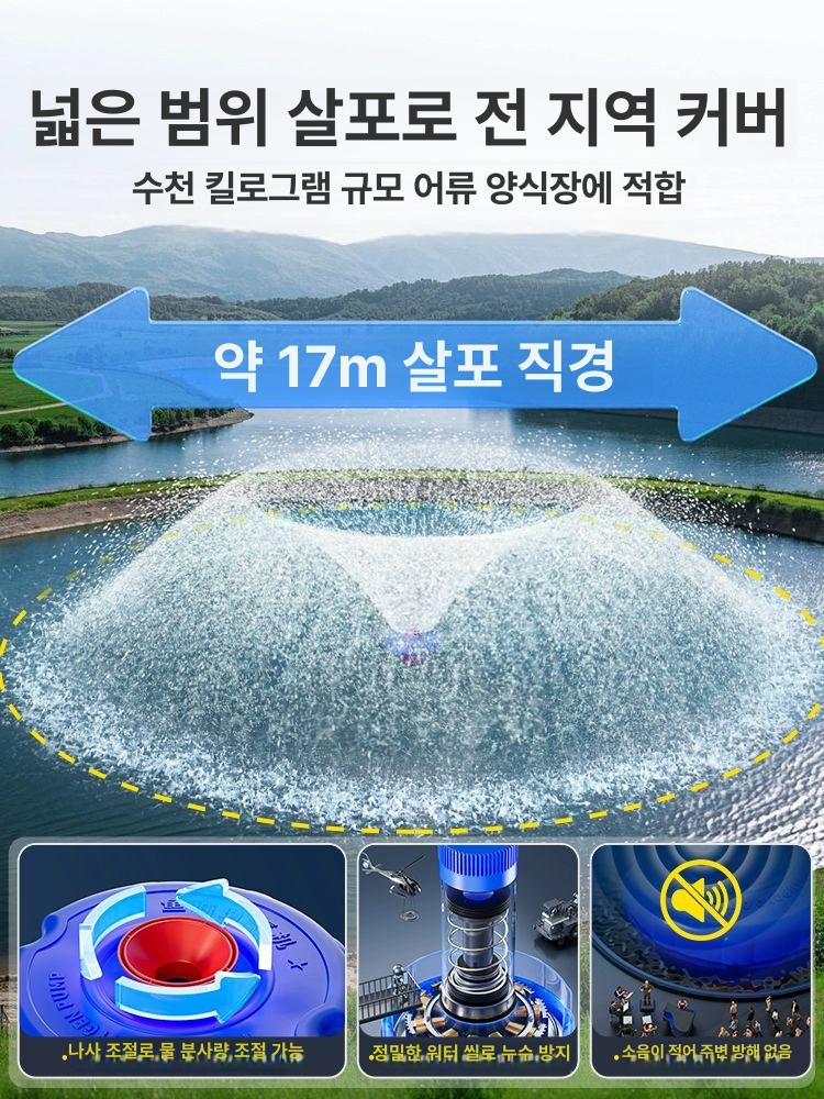 양식장 산소발생기 부유식 양어장 산소공급기 수중폭기 순환용 고강도 플라스틱 2500W 550W 0.6 0.6 - 상세 이미지 3