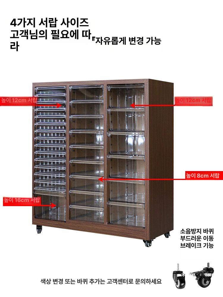 대용량 네일 진열장 트랙 원목화장품정리함 서랍장 스티커 우드 패턴 2단 36단 서랍 0.9mm - 상세 이미지 4