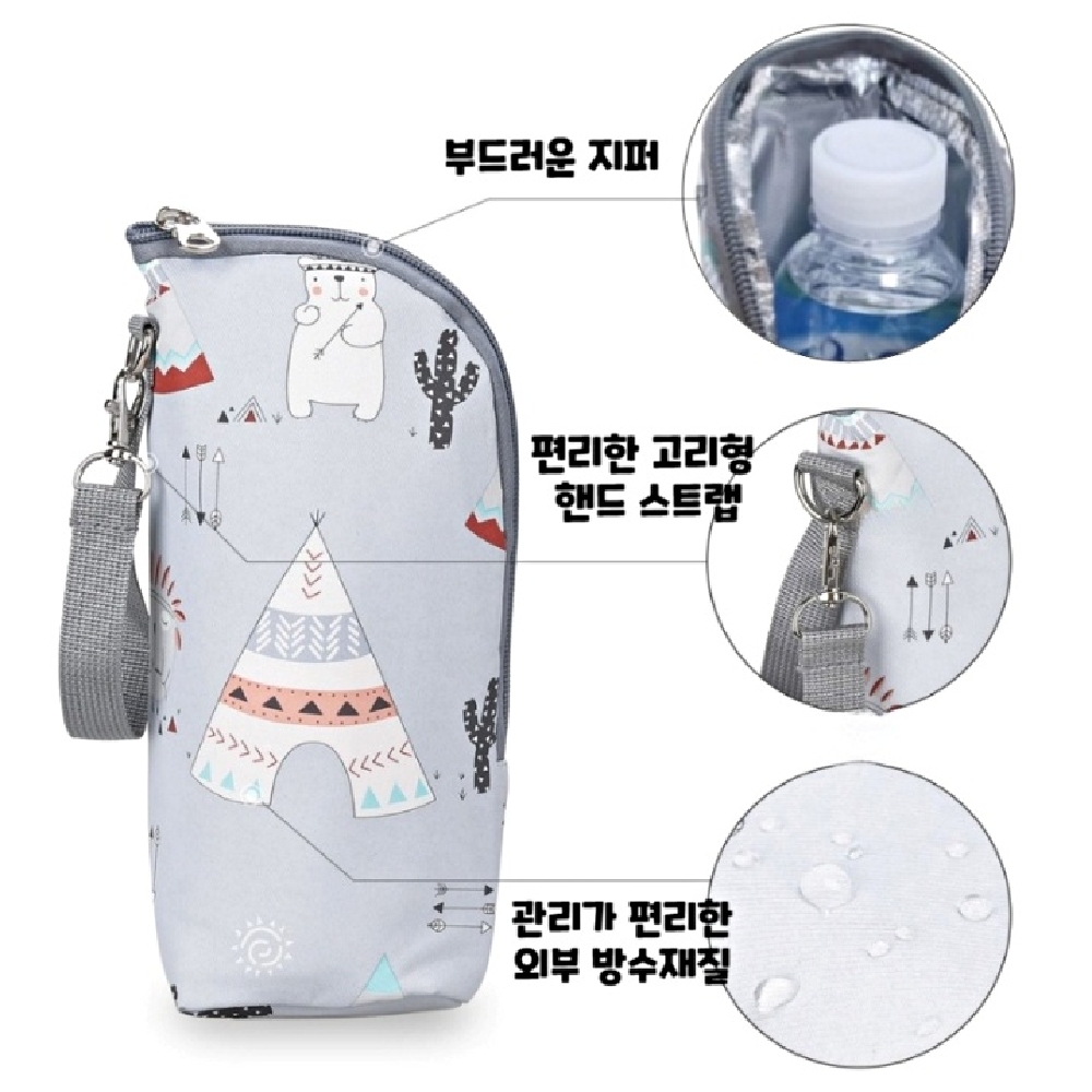 물병 보냉백 생수 보냉파우치 미니 500ml 생수병 등산 물통 가방 주머니 방수 보온 커버 이미지 8