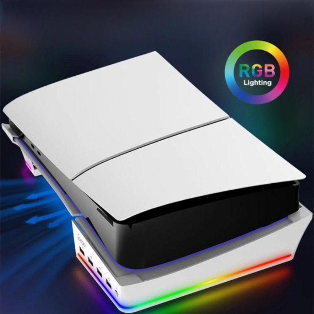 플스5 프로 슬림 가로 거치대 RGB 베이스 USB 확장 수평 디지털 광학 드라이브 액세서리 - 상품 이미지