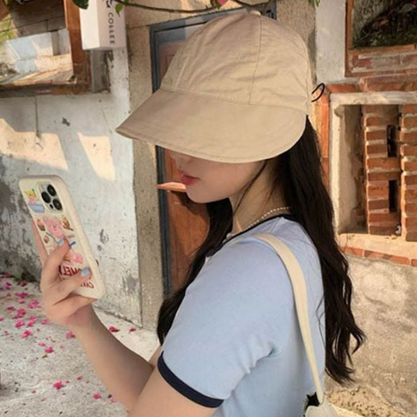 데일리 여성 벙거지 모자 스트링 벙거지 모자 넓은 산책 여름 - 상품 이미지