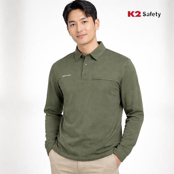 K2 세이프티 남성여름긴팔티 냉감티셔츠 봄 가을 남자 작업복 상의 6204 - 상품 이미지