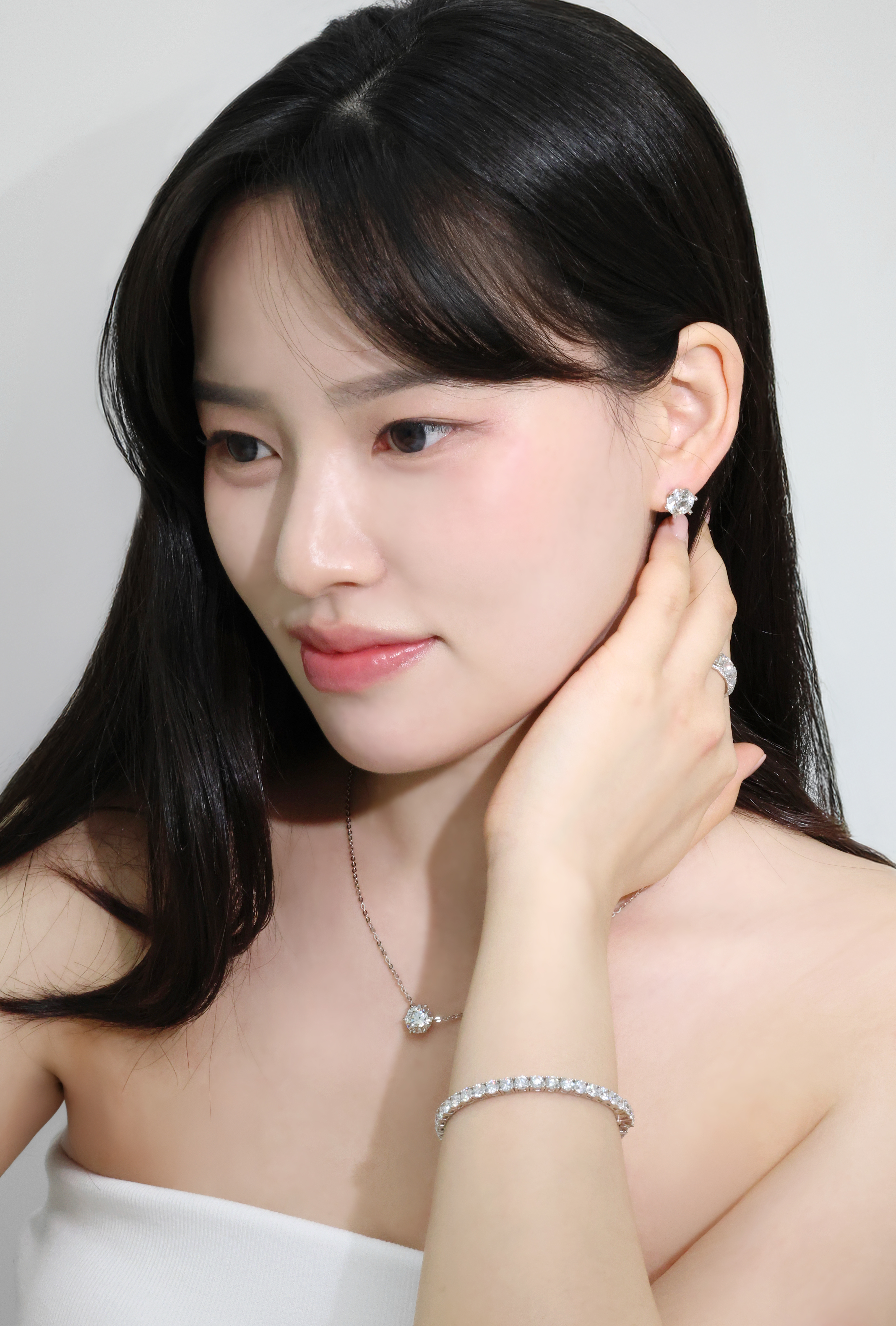 3캐럿 랩다이아 귀걸이 침귀걸이 6프롱 IGI 랩다이아몬드 D컬러 14k 18k 이미지 8