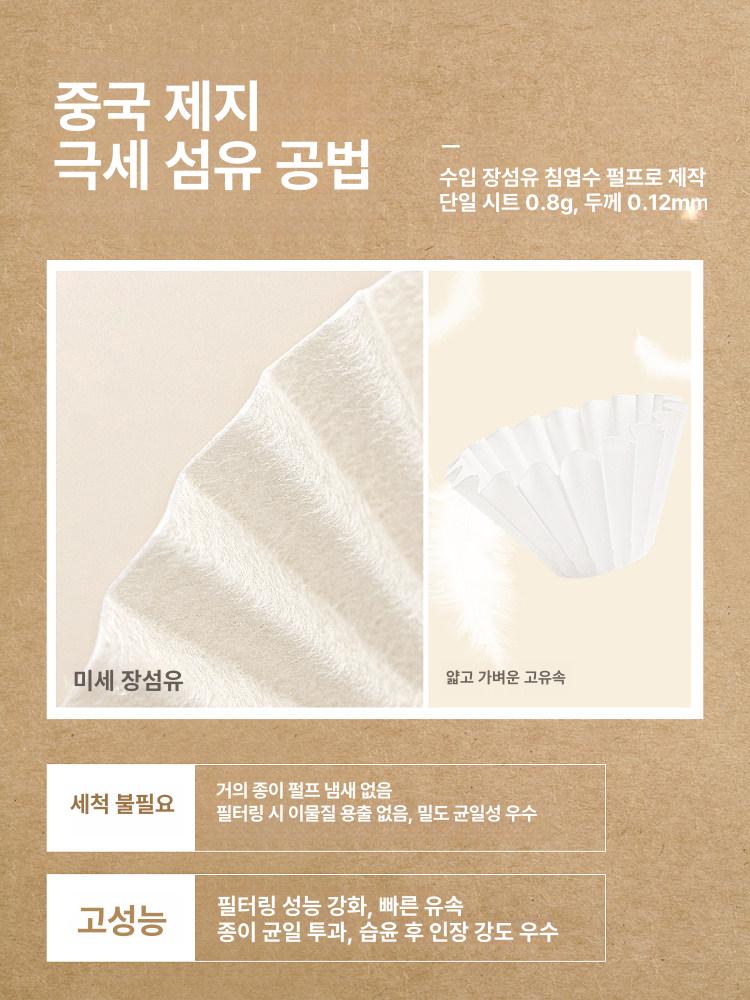 일회용 무표백 거름 드립커피 오일필터 여과지 대형 교체 망 드립 봉투 커피필터 커피드립 - 상세 이미지 3