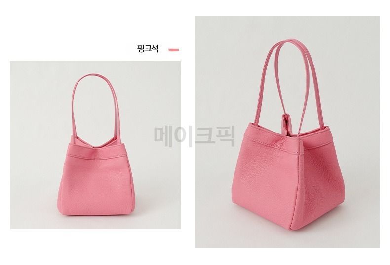 프리미엄 천연양가죽 토트백 숄더백 버킷 스타일 가방 가볍고 부드러운 가방 직장인 하객룩 이미지 6