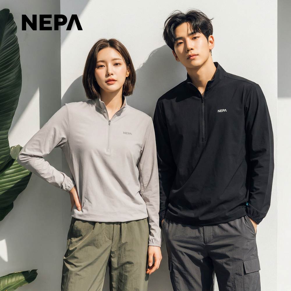 네파 티셔츠 남성 여성 쿨 냉감 아이스 티셔츠 반집업 등산 티셔츠 - 상품 이미지