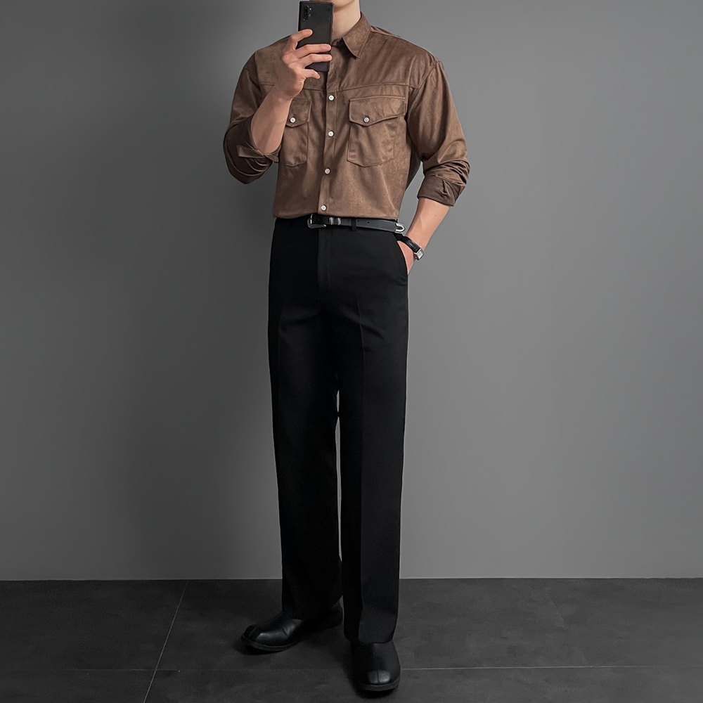 스웨이드셔츠 머슬핏셔츠 투포켓남방 셔켓 이미지 8