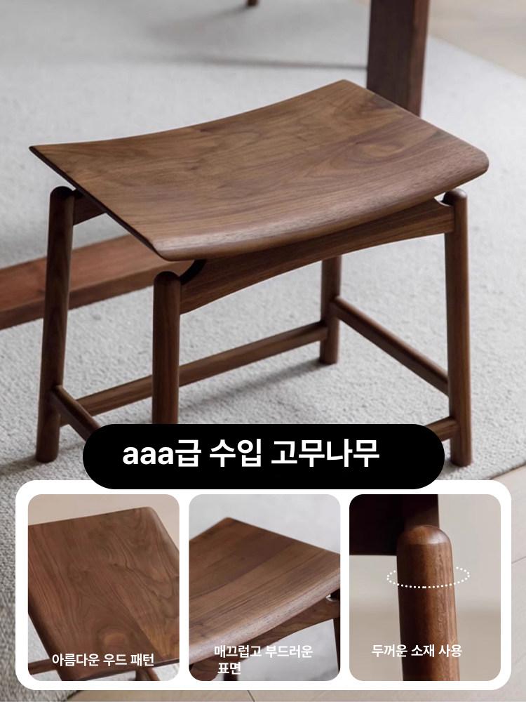 등받이없는 식탁의자 원목 현관 보조 스툴 나무의자 - 상세 이미지 3