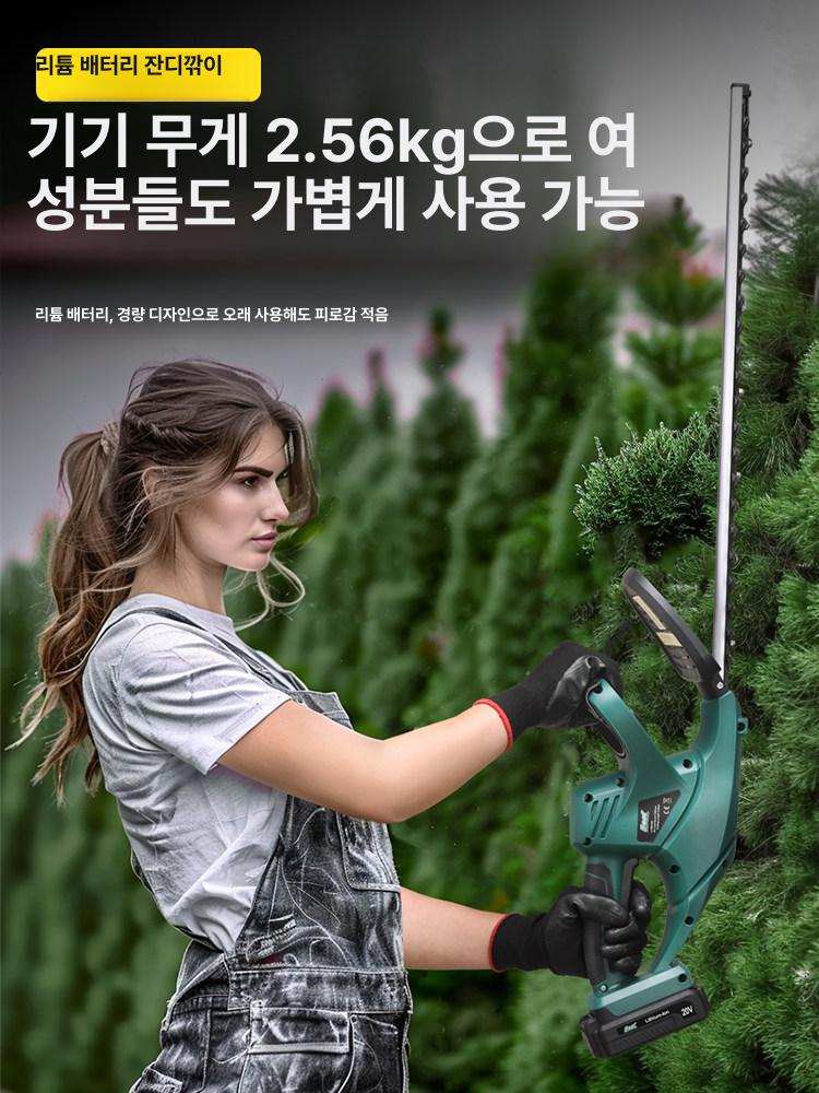 충전식 조경 전기톱 20v 초경량 무선 원예용 가지치기 트리머 수목 잔가지 정리 전지톱 플러그인 10m 케이블 ET2805 - 상품 이미지