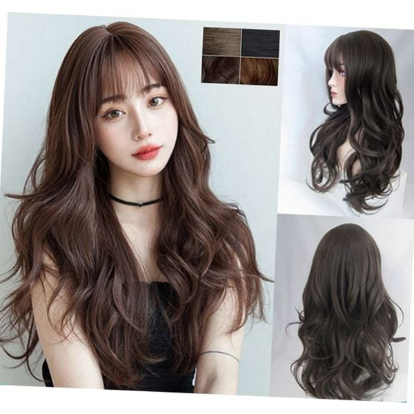 자연 통가발 데일리 여성 긴 머리 레이어드 웨이브 - 상품 이미지