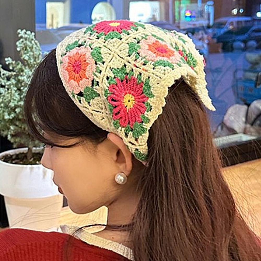 헤어스카프 레이스 반다나 커치프 뜨개 박대표마켓 이미지 7