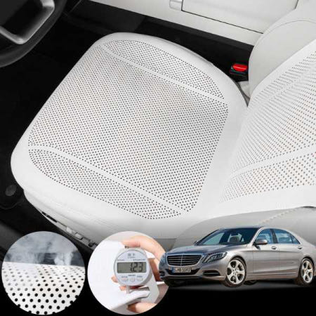 자체제작 벤츠 S500 W222 (M278) (14~20) 차량용 모템 사계절 통풍 시트 커버 풀세트 화이트 1세트