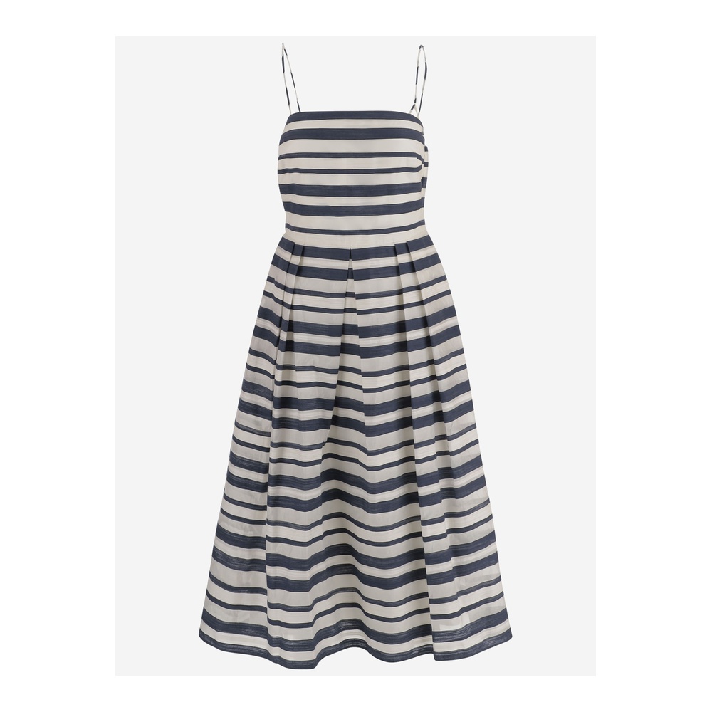 랄프 로렌 여성 슬리브리스 원피스 SS26 P08699001NAVYCREAM - 상품 이미지