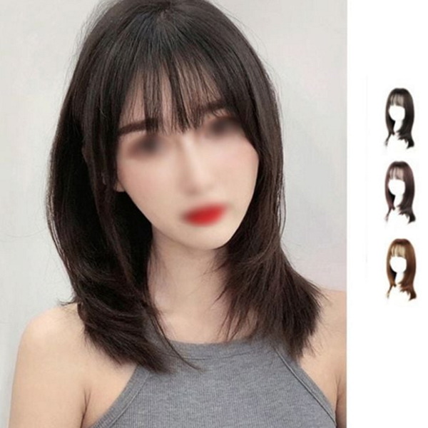 내추럴 여성 가발 레이어드 중단발 가발 데일리 통가발 - 상품 이미지