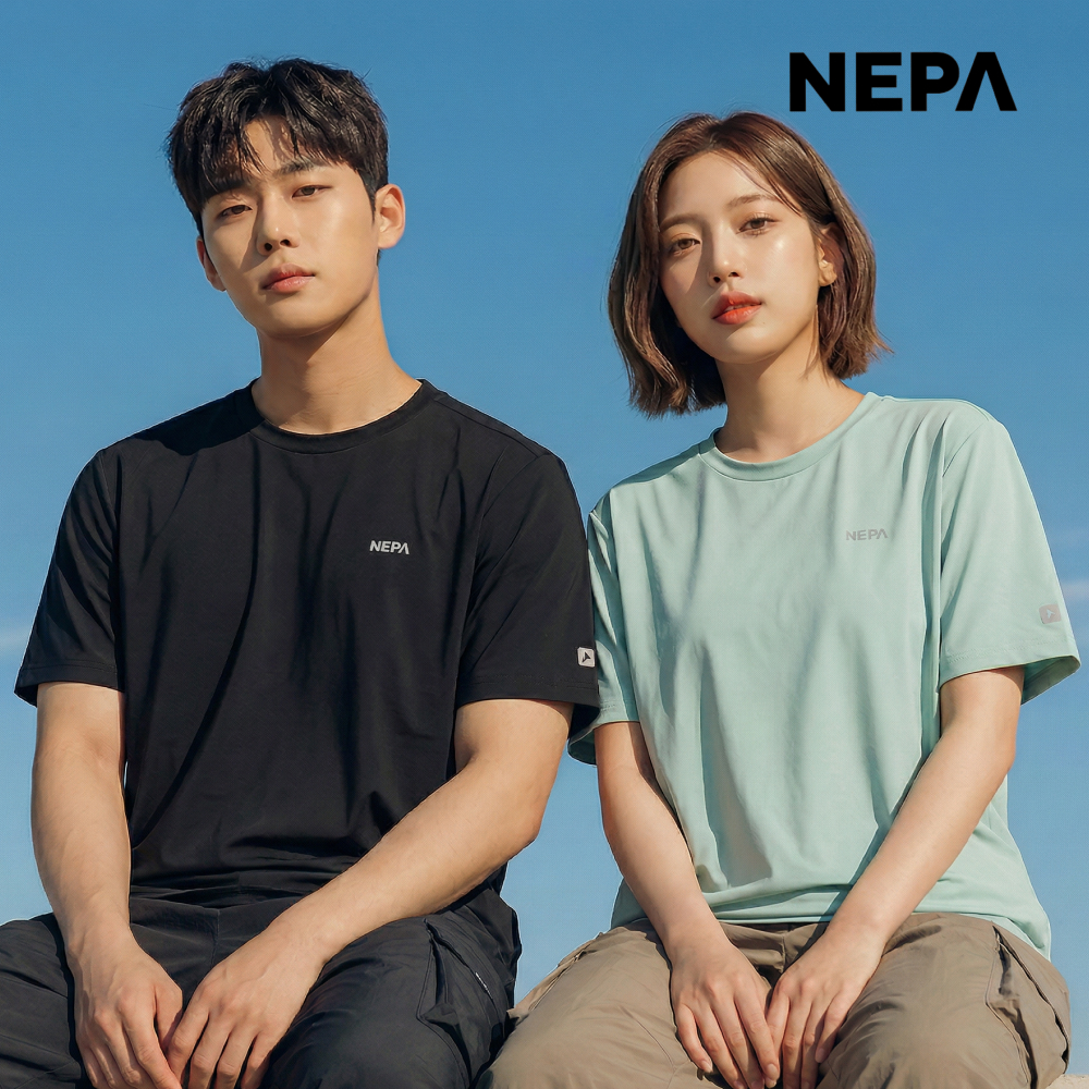 네파 티셔츠 남성 여성 반팔티 라운드 냉감 아이스 쿨 티셔츠 아이스테크