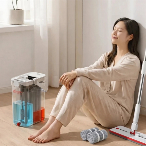 뮈센 극세사 바닥청소 업소용 밀대걸레 물걸레 제로터치 올인원 세트 이미지 7