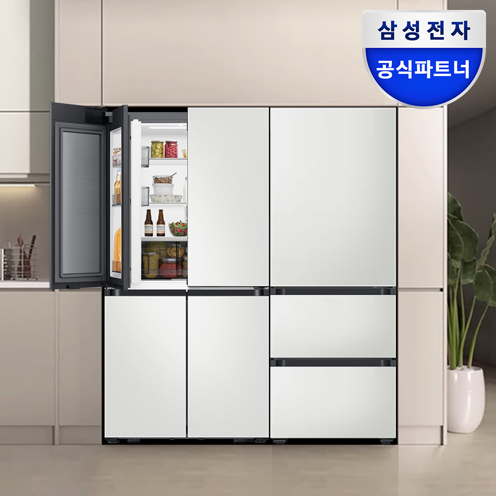 [혜택가354만] 삼성 푸드쇼케이스 냉장고 김치냉장고 세트 키친핏 RM70F63M2A RQ33DB74C1AP 제품 이미지
