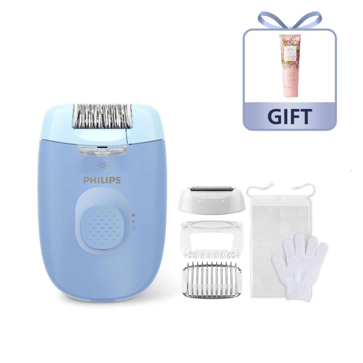 필립스 샤티넬 제모기 BRE247/00+바디스크럽 제품 이미지