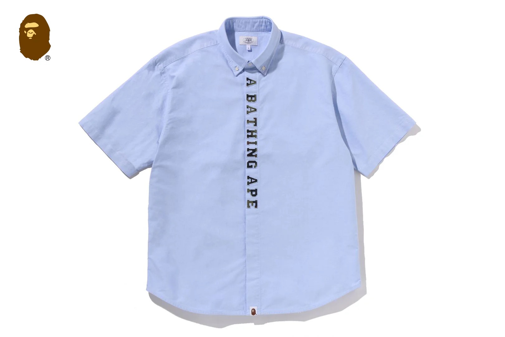 베이프 반팔 셔츠 1ST CAMO APPLIQUE OXFORD SS SHIRT 1M30-132-301 - 상세 이미지 3