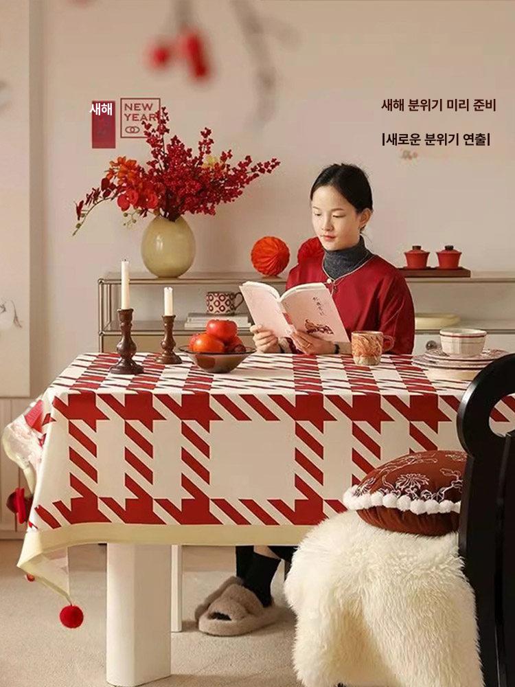 크리스마스테이블보 식탁보 대형 원단 파티 장식 러너 - 상세 이미지 2