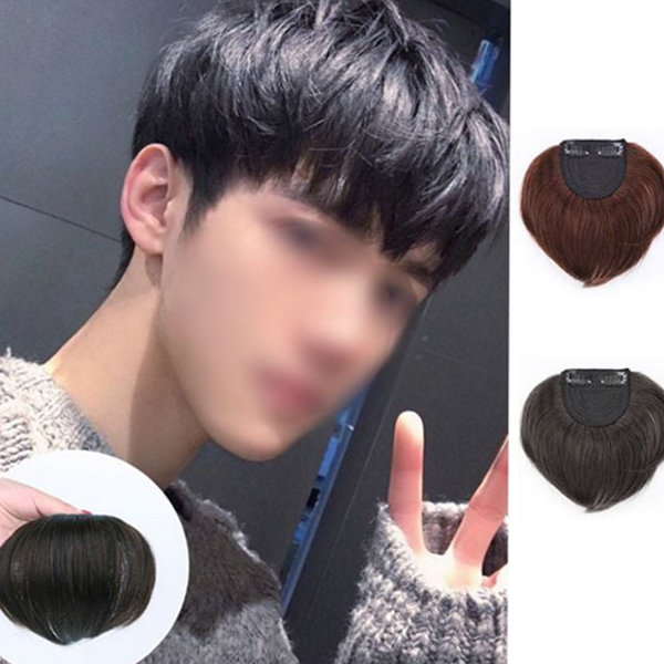 인모 부분 가발 붙임머리 남성 부분 가발 앞머리 정수리 패션 - 상품 이미지
