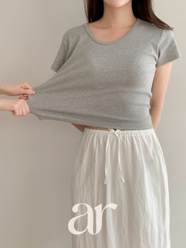 (MADE) 블랑코 뒷절개 세미크롭 라운드 반팔 티셔츠 ts4488 이미지 8