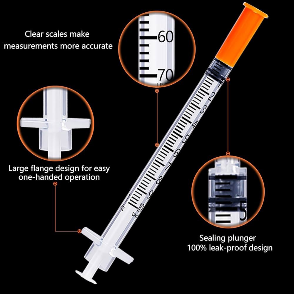 1mL 주사기 31G 1/2인치, 개별 포장, 100팩 0.5ml-30G-5/16 25 Pack - 상세 이미지 2