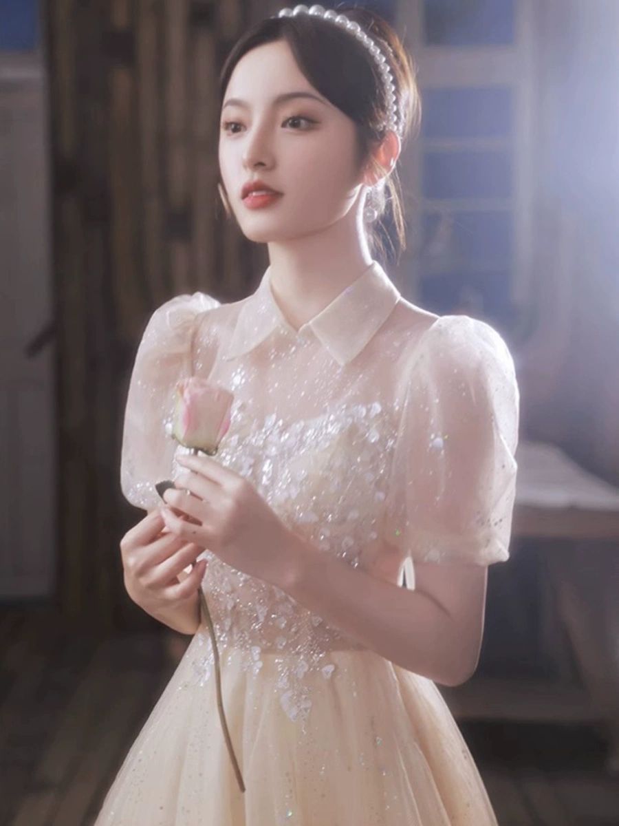 연주회 드레스 이브닝 피로연 연주회드레스 공연 화려한 - 상품 이미지