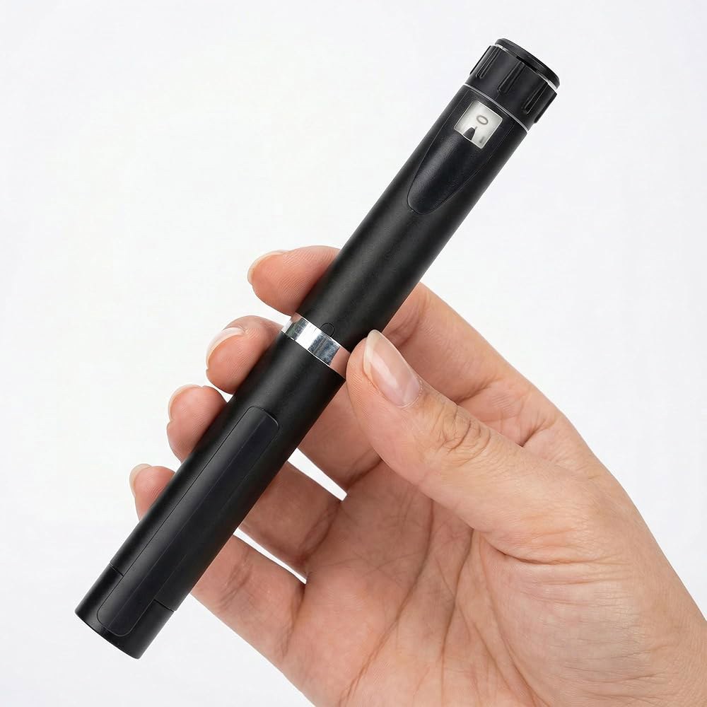 60개의 단위 펩타이드 펜, 3ml 카트리지용 재사용 가능한 V2 펜 - 부드러운 플런저 및 여행용 케이스와 함께 매일 사용, 범용 호환성, 50개의 준비 패드 포함, 블랙 - 상세 이미지 3