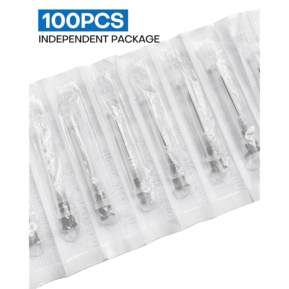 22 게이지 루어 락 5/8인치 바늘, 실험 도구 액세서리 용품용 100개 개별 포장 27G-0.5Inch - 상세 이미지 2
