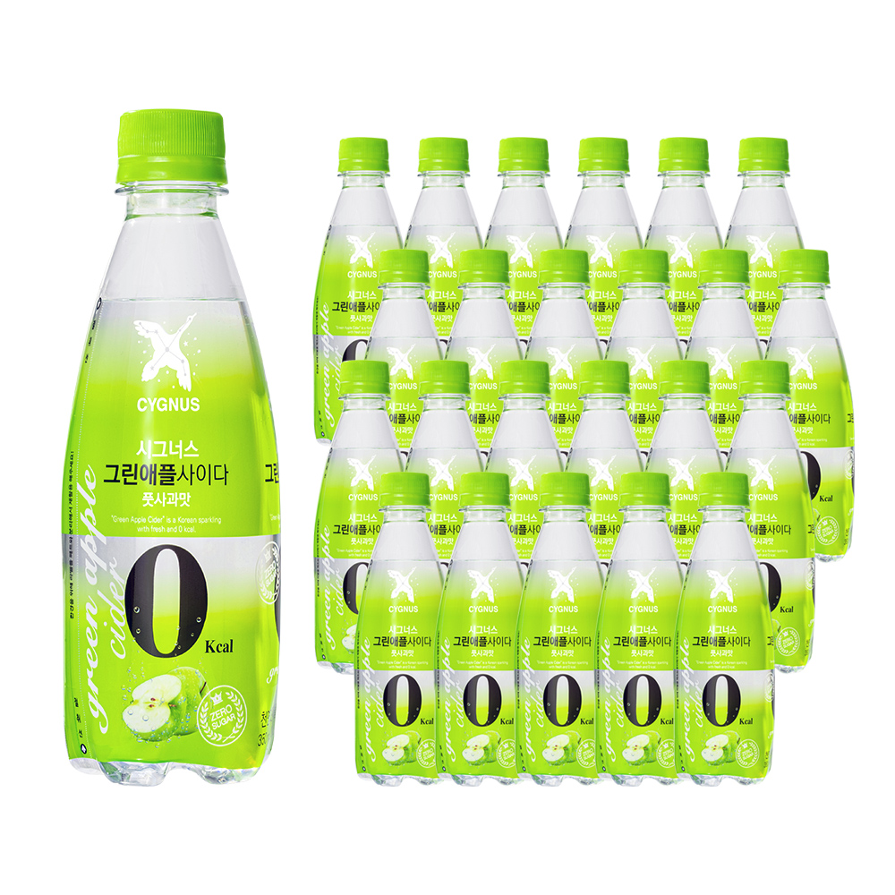 제로사이다 그린애플 탄산음료 상큼한 음료 350ml 24개입