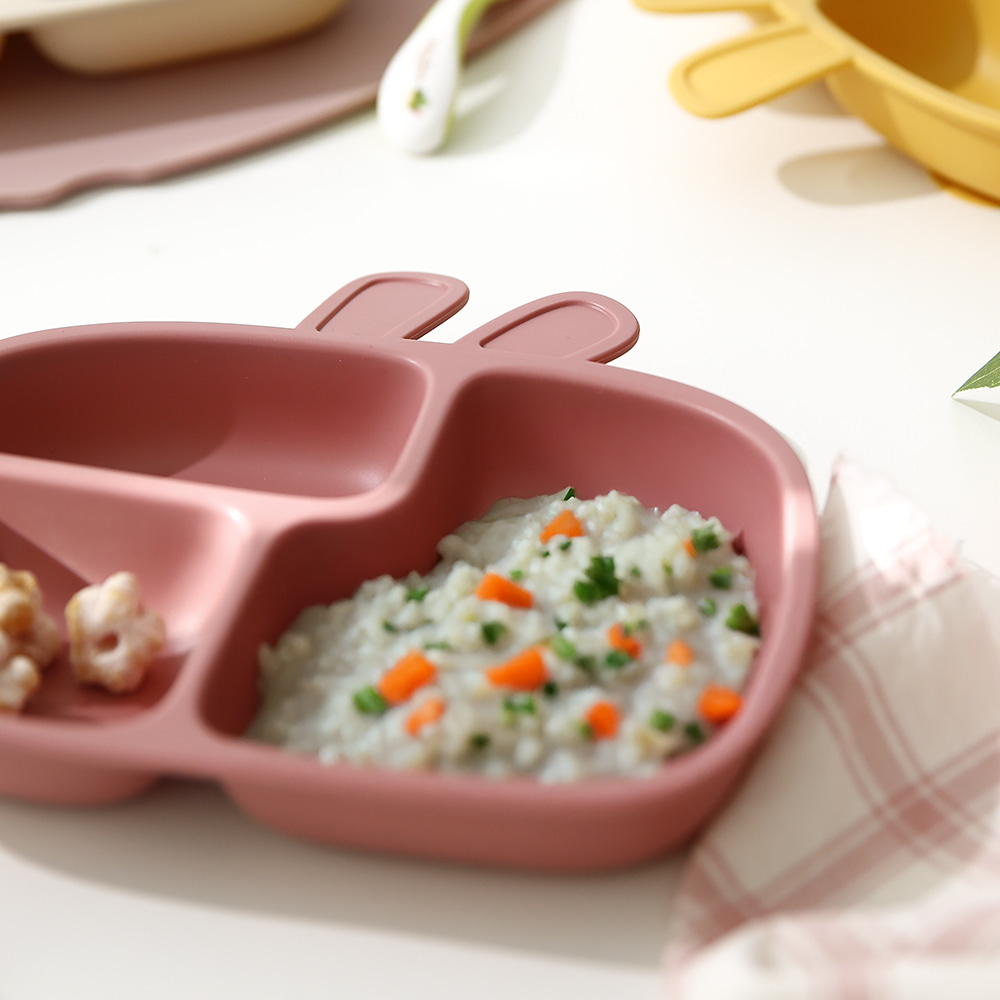 냠냠쿡 래빗 실리콘 흡착 식판 유아 아기 이유식 식판 어린이 식기 이미지 7